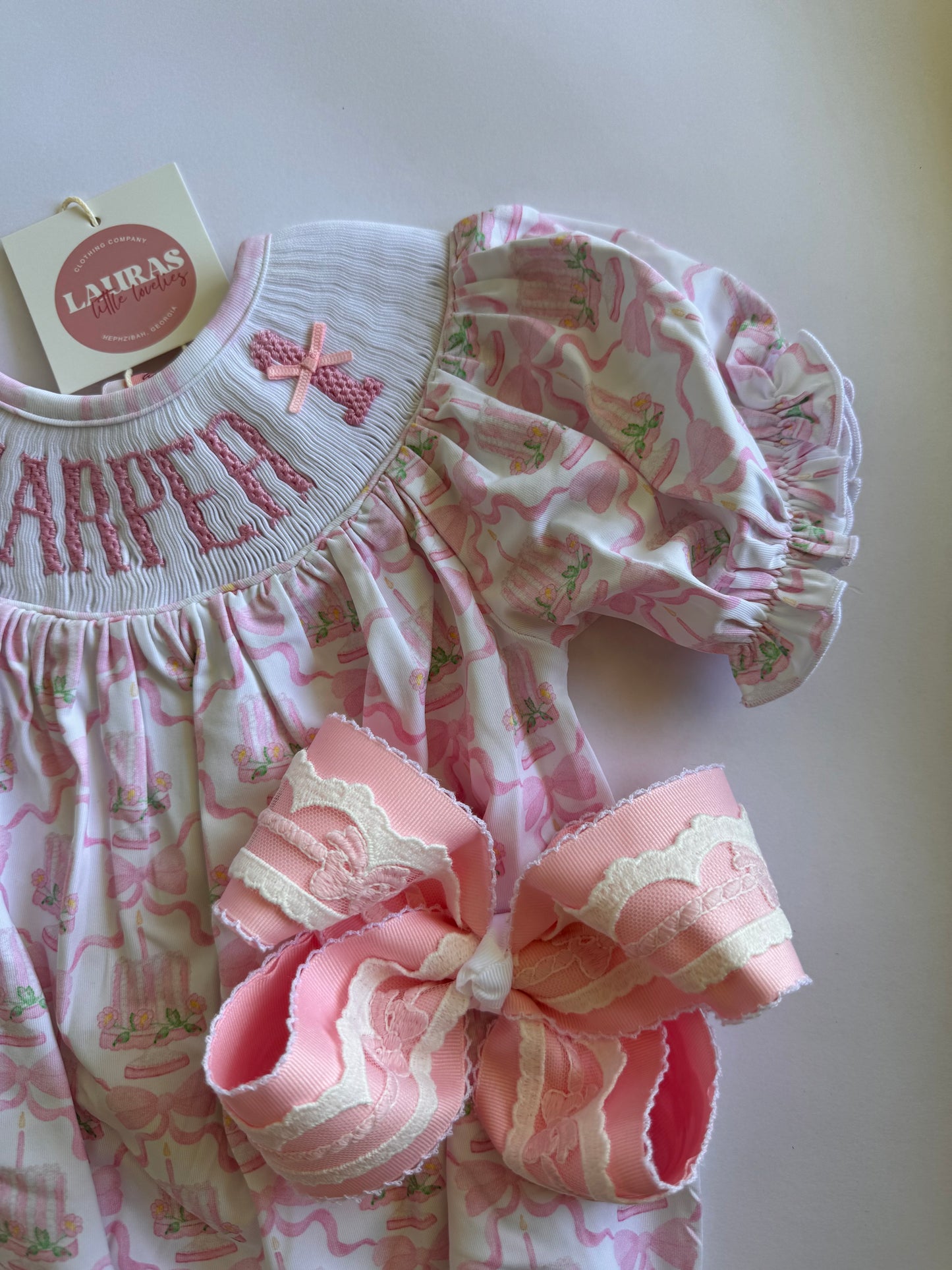 Birthday Cake Smocked Bubble