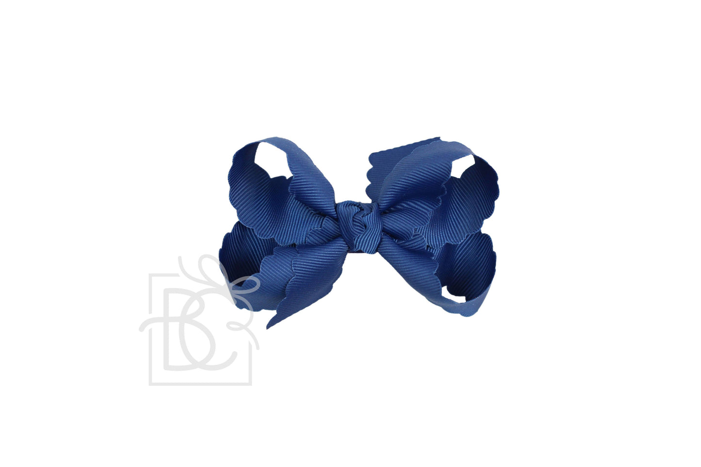 SCALLOPED EDGE BOW: Mauve / 4.5" Large - 1.5" Ribbon on Alligator Clip
