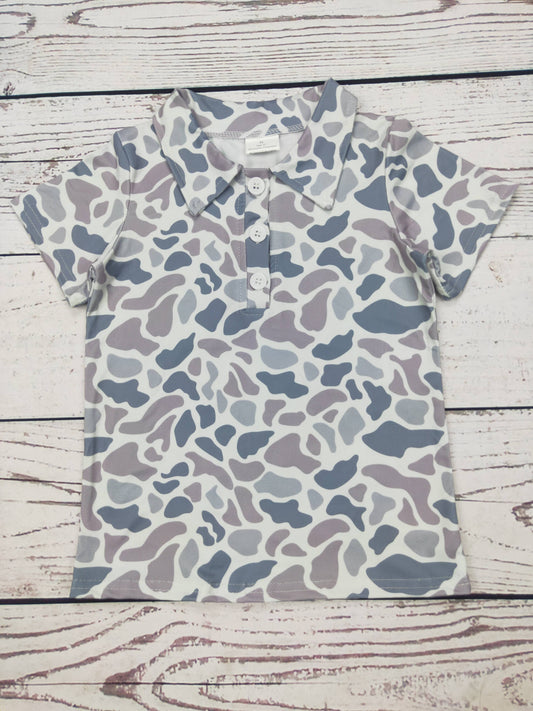 Baby Boys Camouflage Printed Polo: 4T