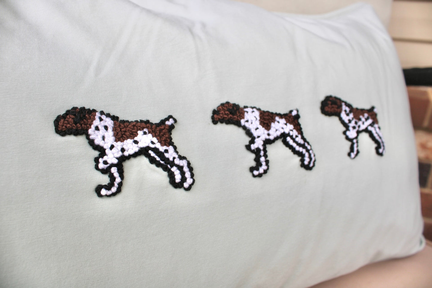 Bird Dog Trio Throw Pillow