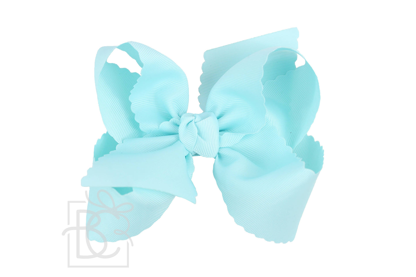 SCALLOPED EDGE BOW: Red / 5.5" Extra Large - 2.25" Ribbon on Alligator Clip