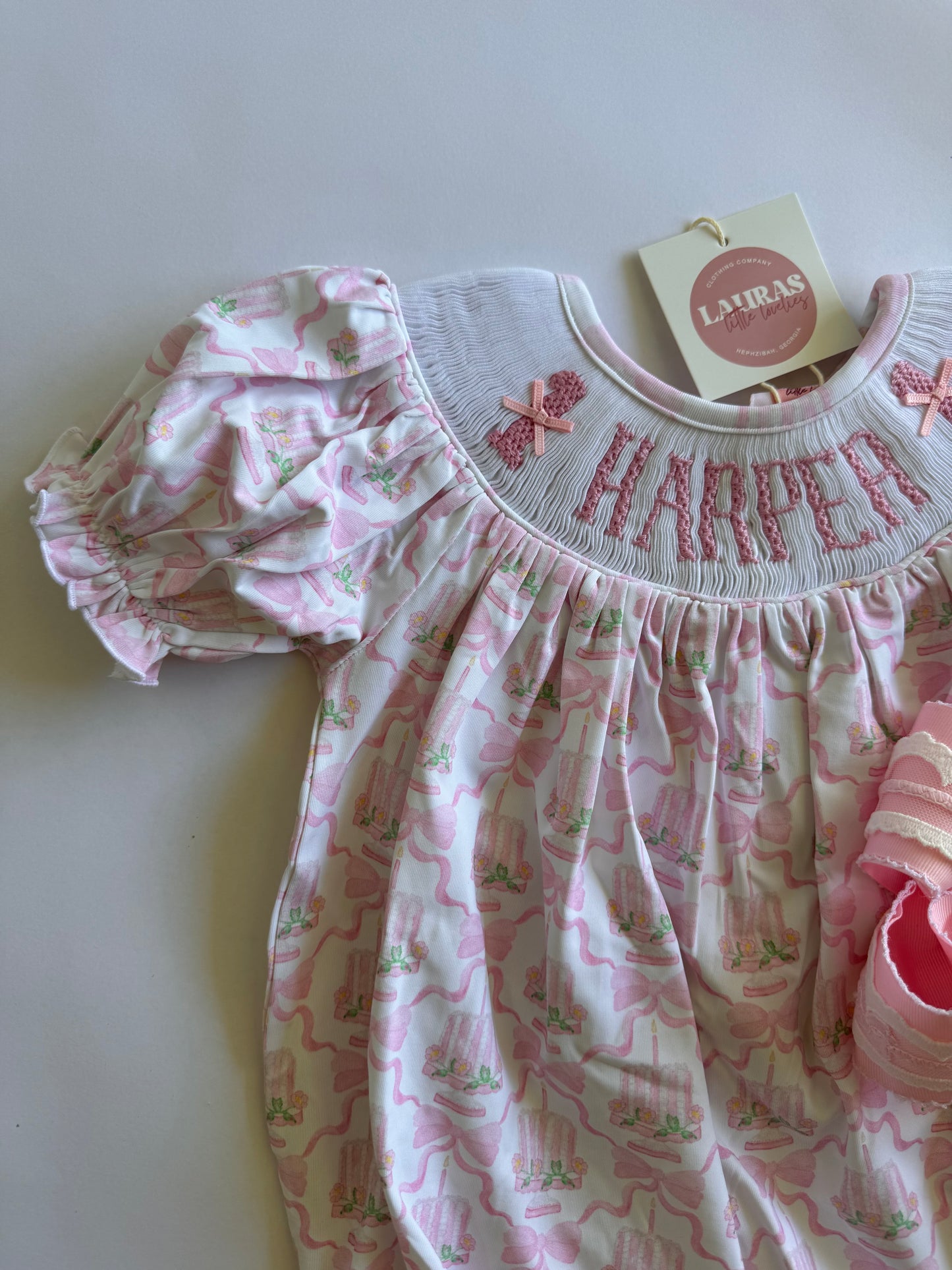 Birthday Cake Smocked Bubble