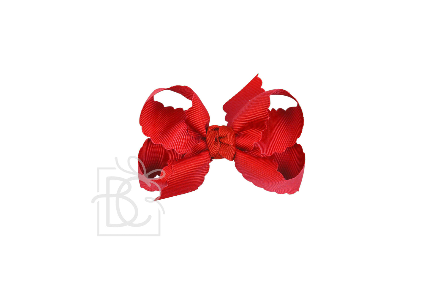 SCALLOPED EDGE BOW: Mauve / 4.5" Large - 1.5" Ribbon on Alligator Clip