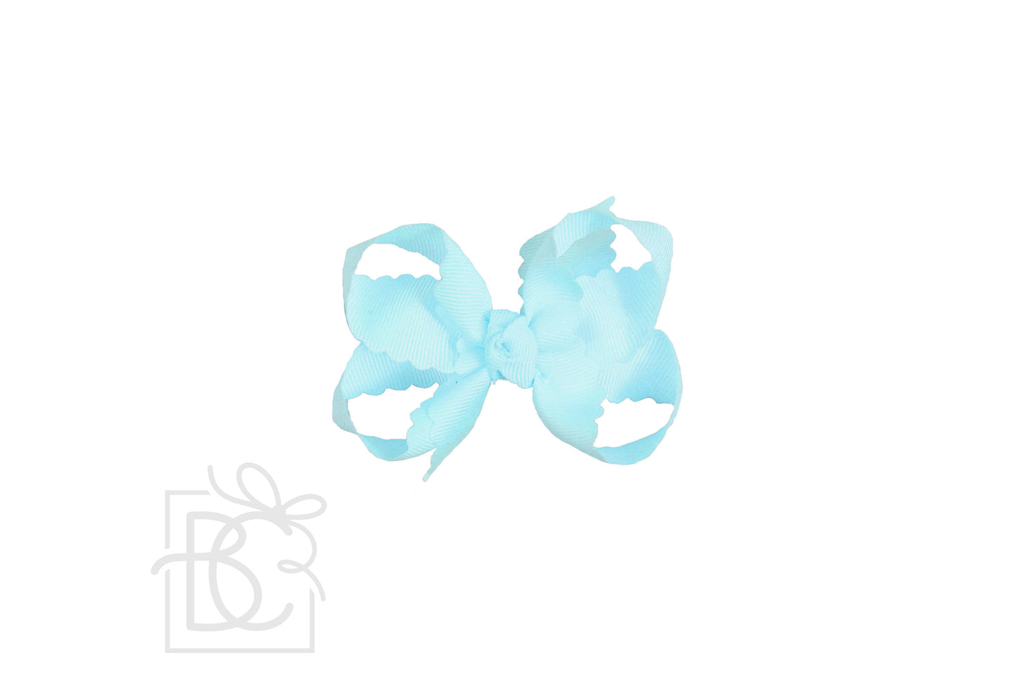 SCALLOPED EDGE BOW: White / 5.5" Extra Large - 2.25" Ribbon on Alligator Clip