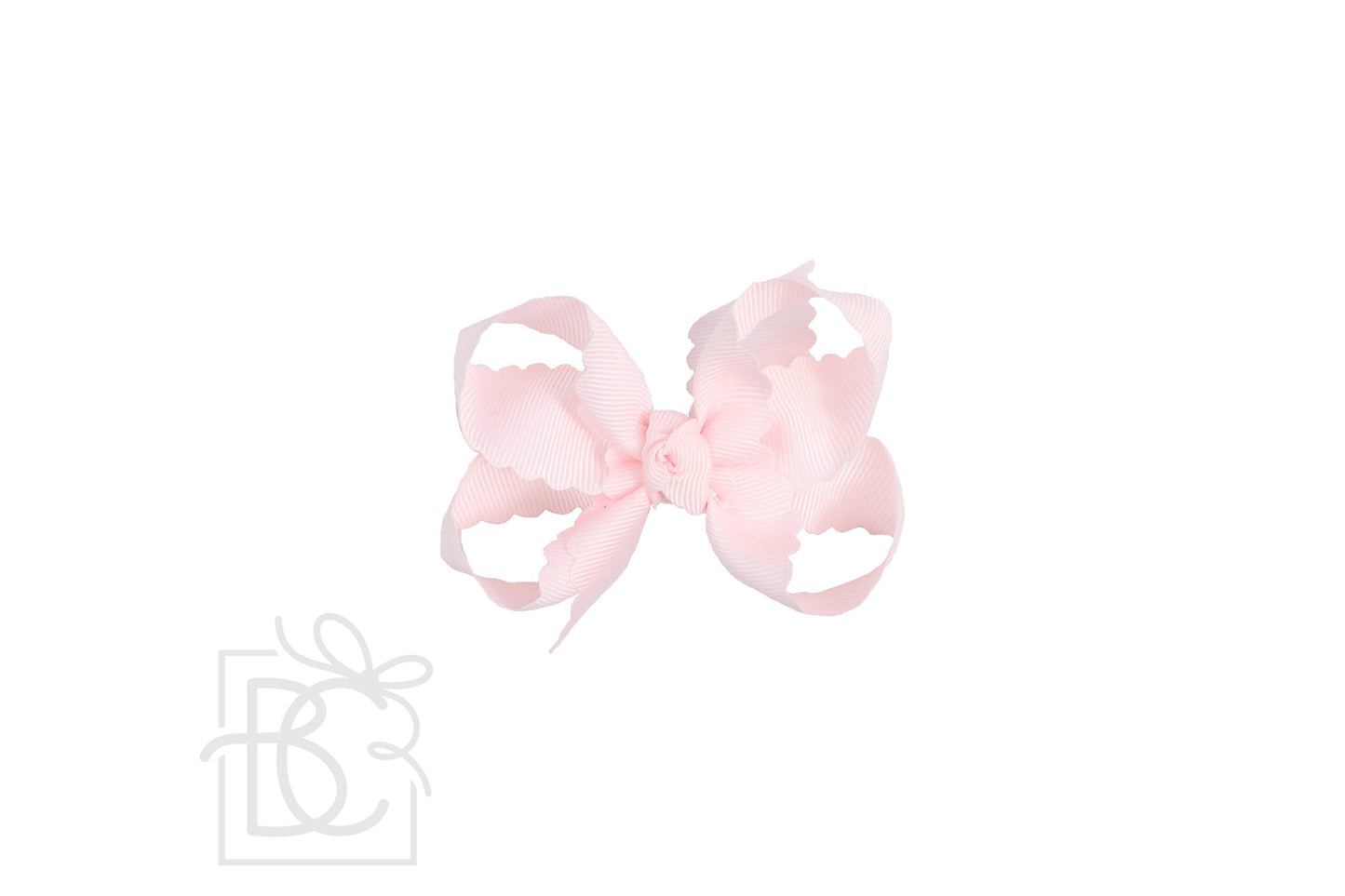 SCALLOPED EDGE BOW: Mauve / 4.5" Large - 1.5" Ribbon on Alligator Clip