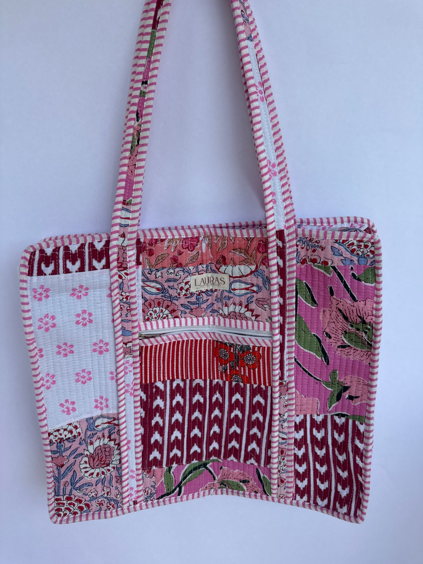Rosé Mosaic Zippered Tote