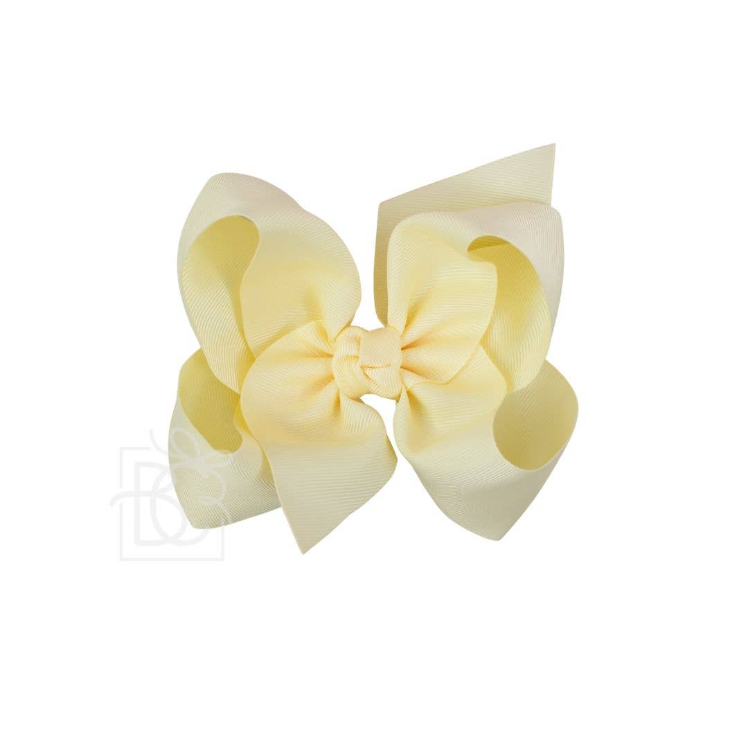 Signature Grosgrain Bow on Clip (New Colors): Fantasy Rose / 4.5" Large - 1.5" Ribbon on Alligator Clip