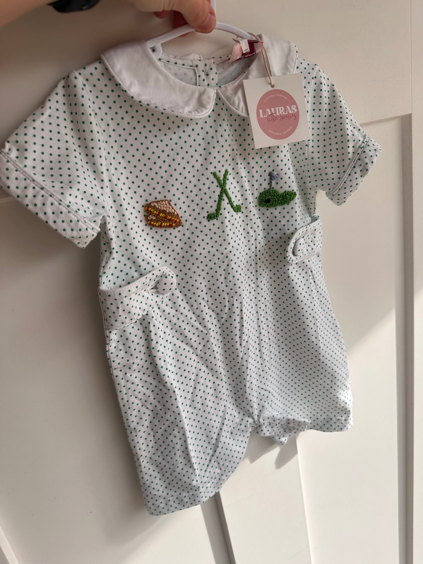 Boys Bitty Dot Golf Romper