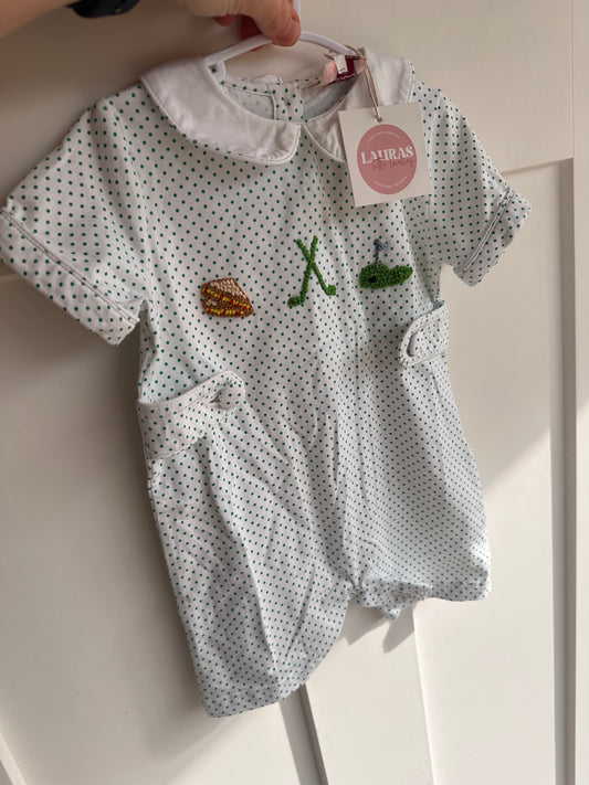 Boys Bitty Dot Golf Romper