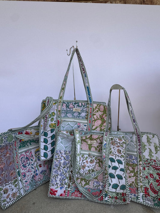 Posie Patch Zippered Tote