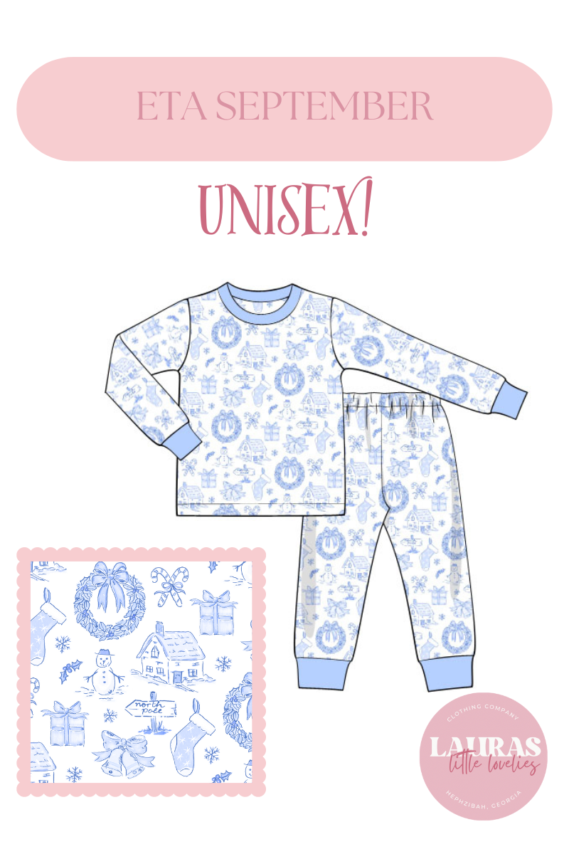 Blue Christmas Toile Lounge Set