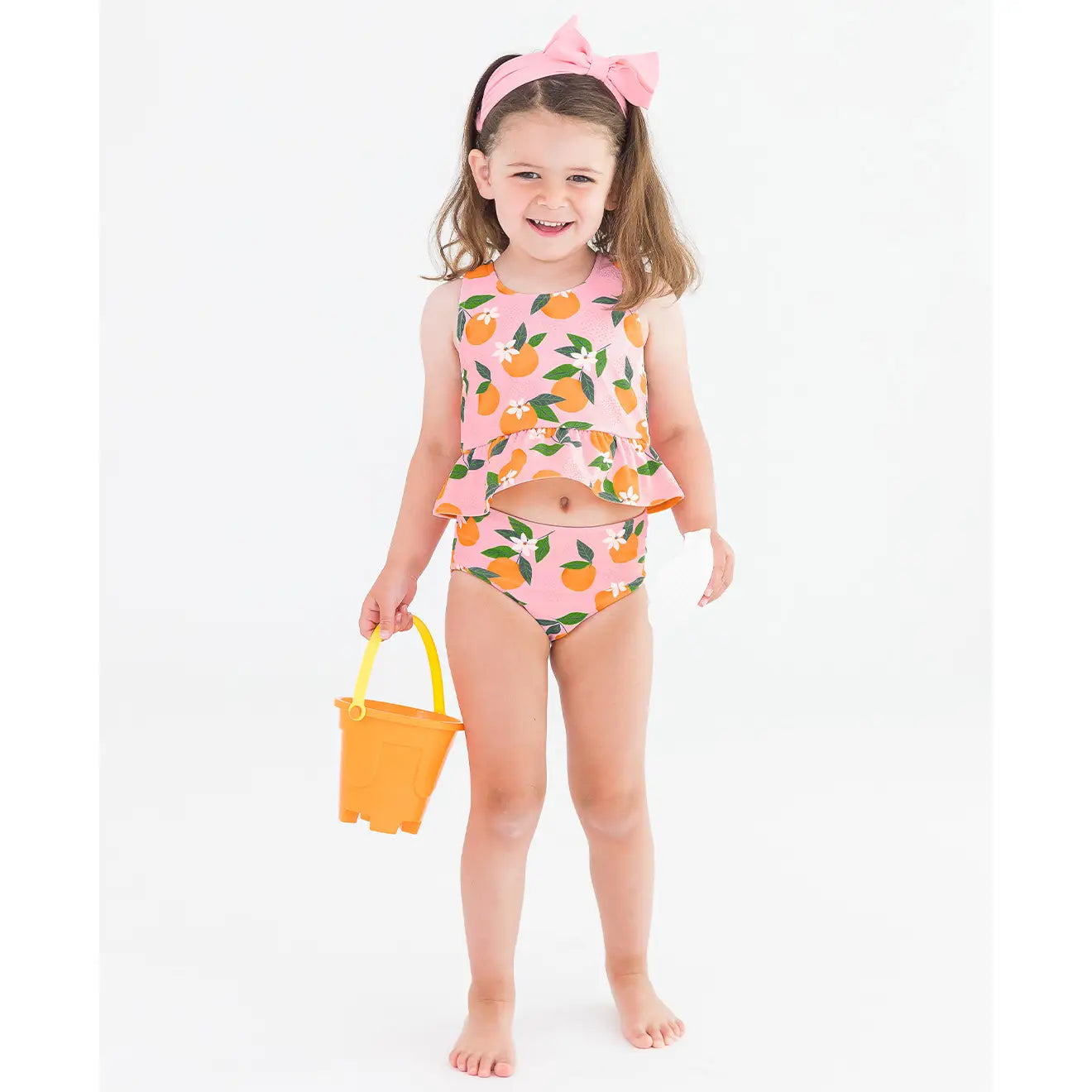 Girls Orange You the Sweetest Reversible Peplum Tankini