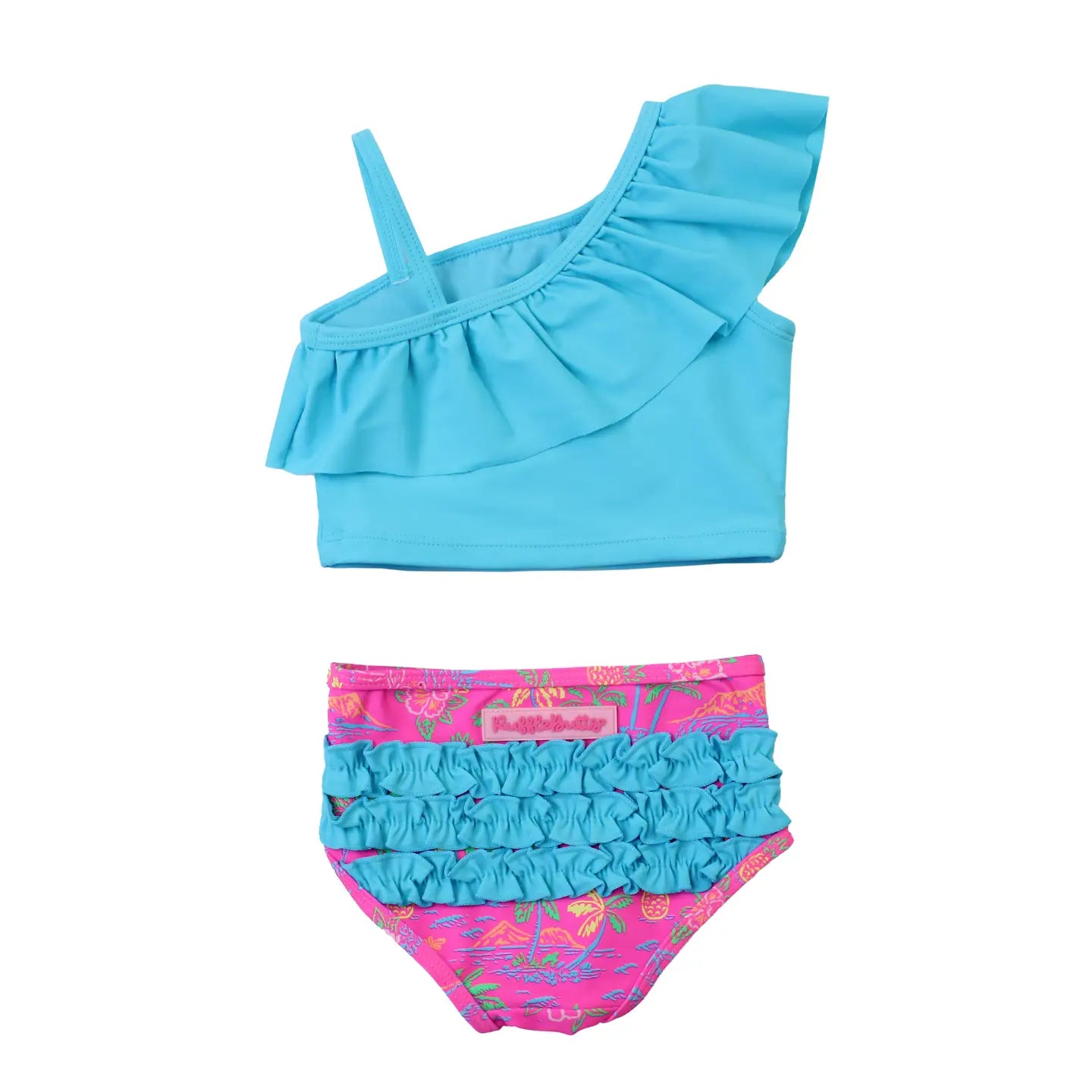 Girls Neon Island Time Tankini