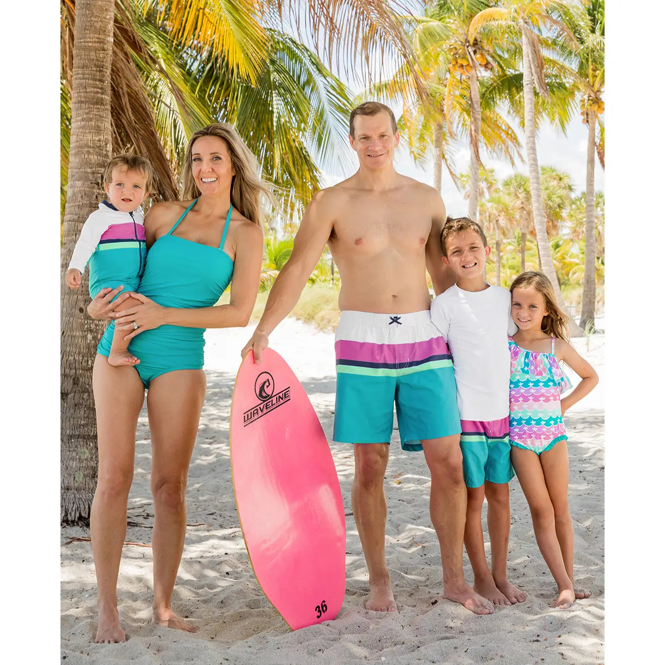 Baby Boys Aqua Color Block Long Sleeve One Piece Rash Guard