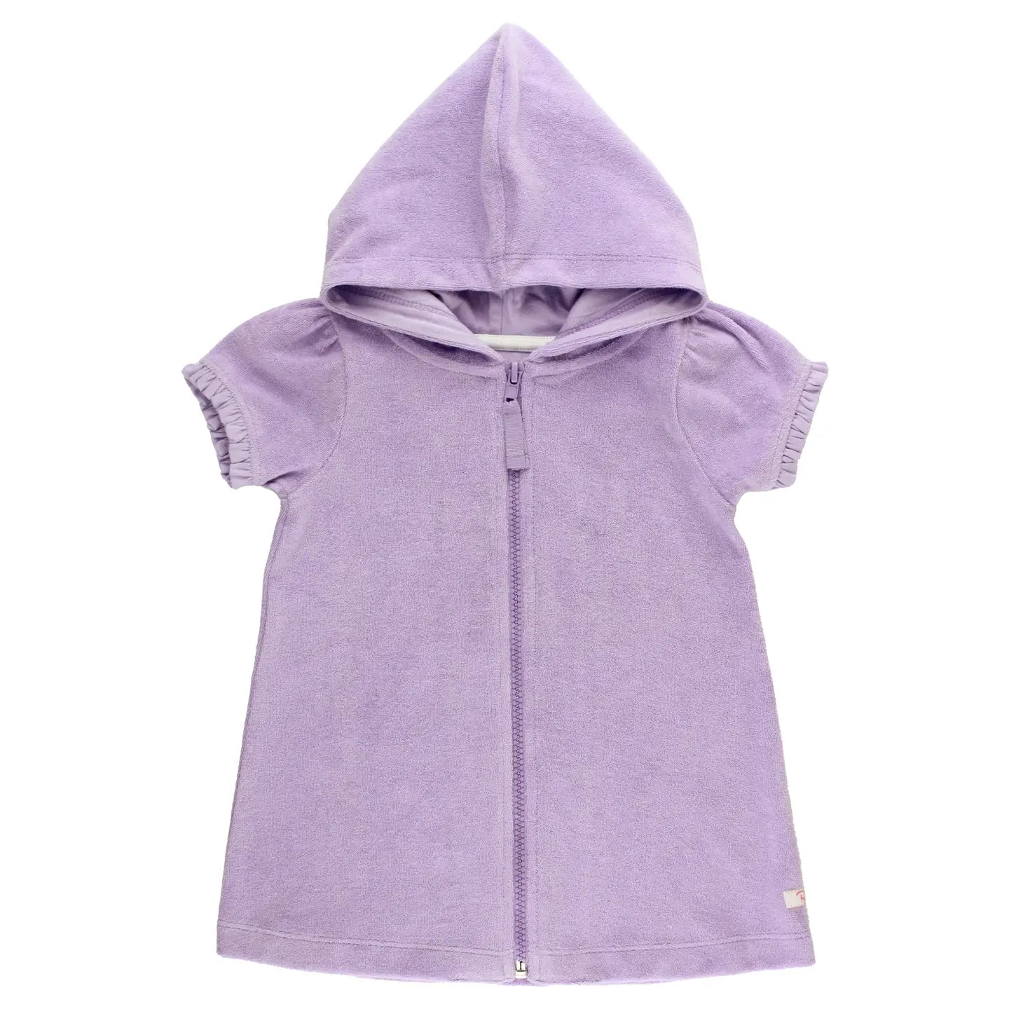 Girls Lavender Terry Full-Zip Cover Up