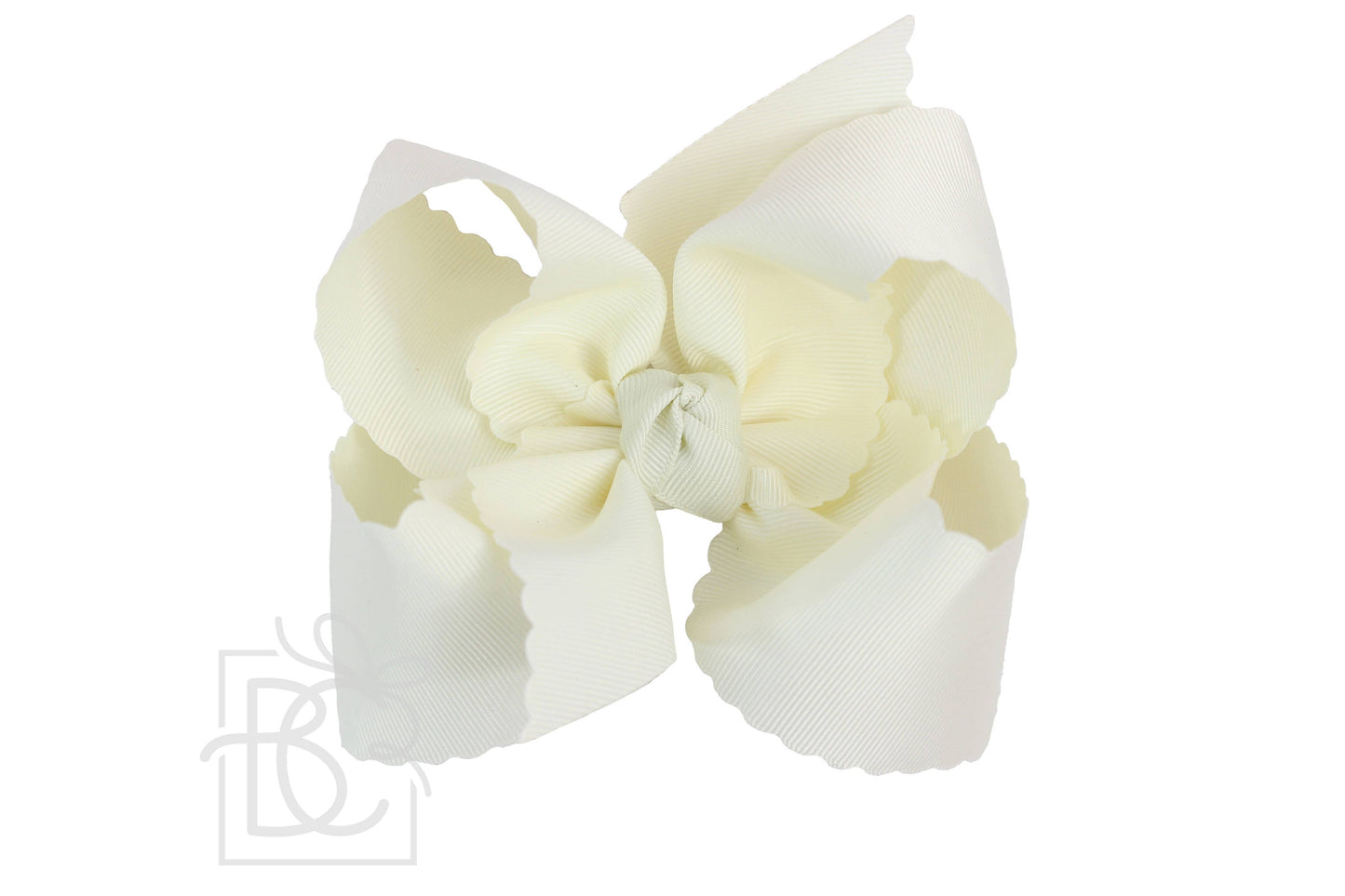 SCALLOPED EDGE BOW: Hot Pink / 5.5"
