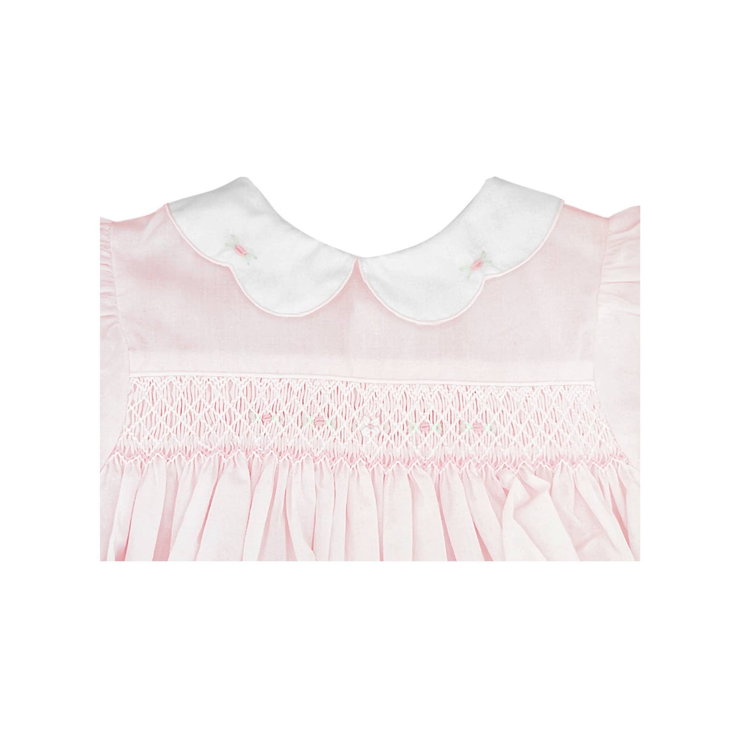Hand Embroidered Smocked Bubble: 3 Month