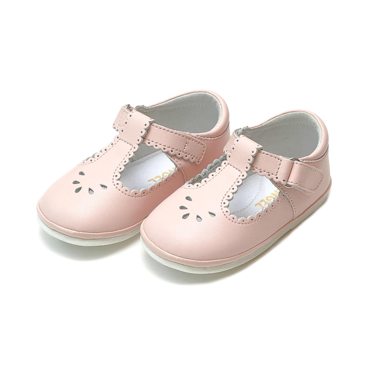 Blush Pink Dottie Scalloped T-strap Mary Jane Baby (1-7T)