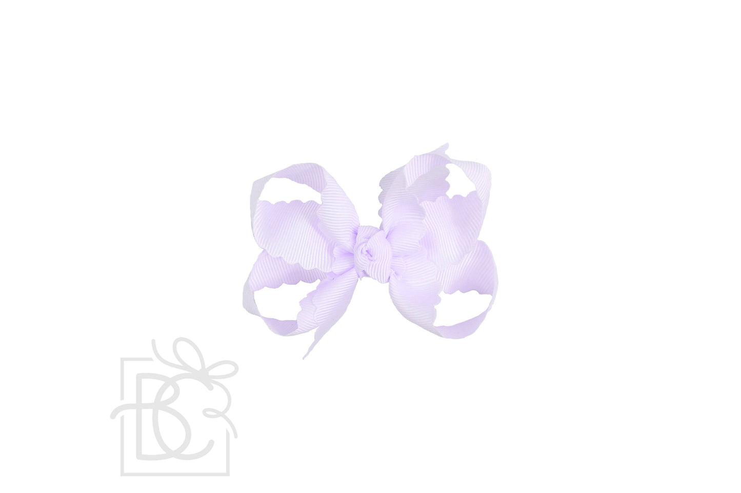 SCALLOPED EDGE BOW: Mauve / 4.5" Large - 1.5" Ribbon on Alligator Clip