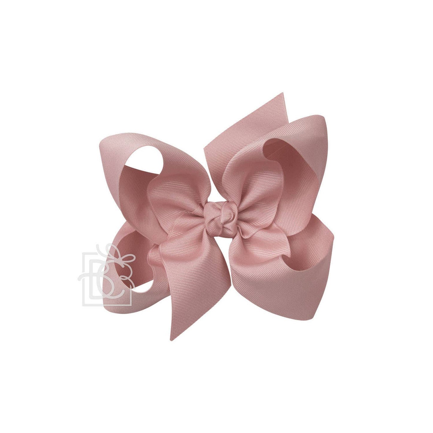 SIGNATURE GROSGRAIN BOW ON CLIP: 6.5" Jumbo - 2.25" Ribbon on Lg. Alligator Clip / ANT. MAUVE