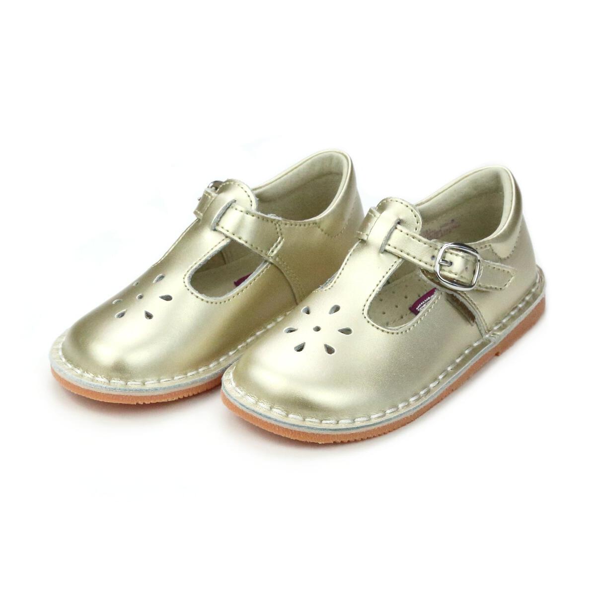 Gold Metallic Joy Stitch Down Mary Jane