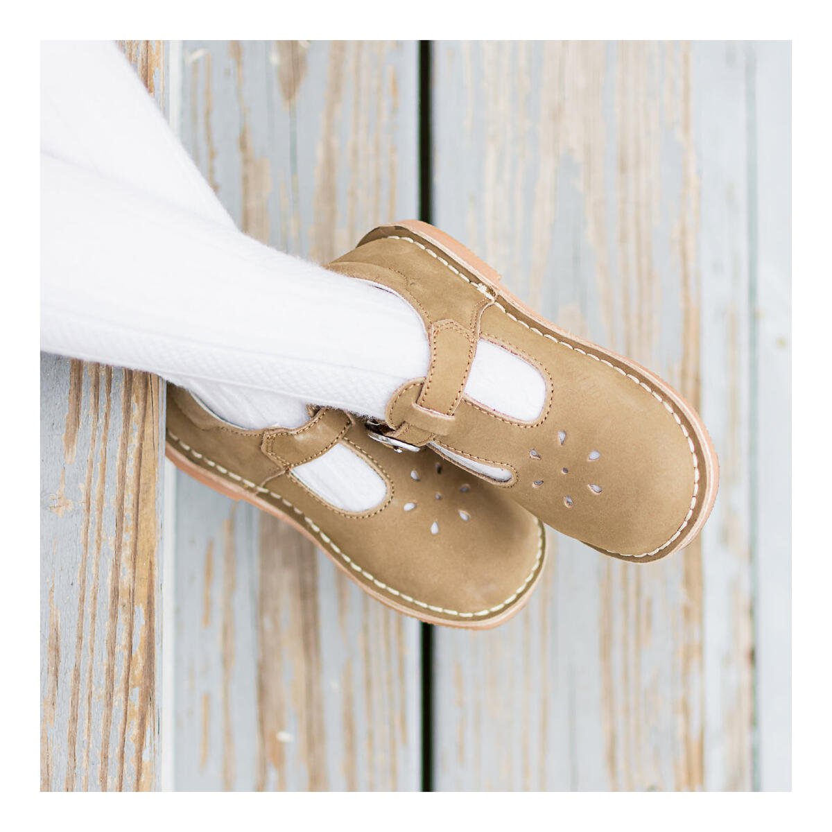 Nubuck Khaki Joy Stitch Down Mary Jane