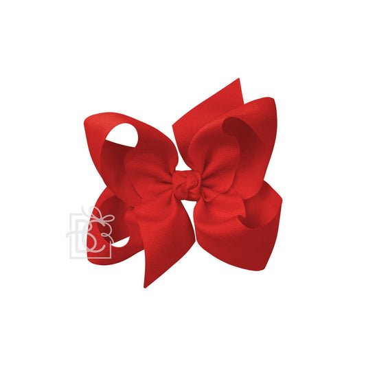 SIGNATURE GROSGRAIN BOW ON CLIP: 6.5" red