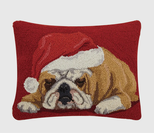 Santa Bulldog Hook Pillow