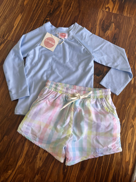 Pastel Stripes Rashguard set 3T