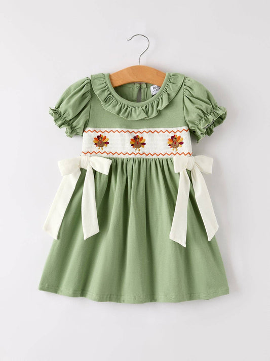 Fall Thanksgiving  Embroidered Dress