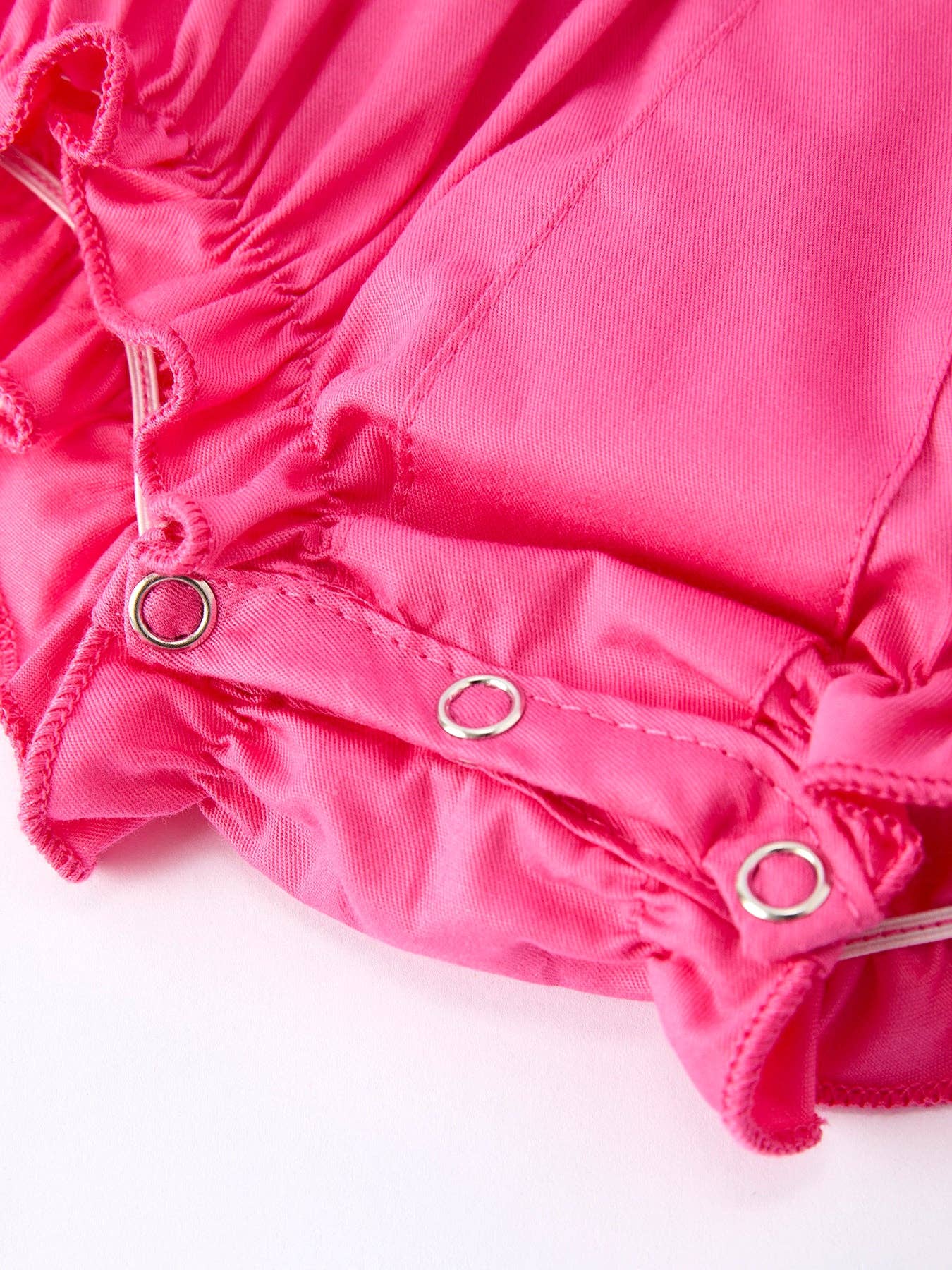 Valentine's Day Hot Pink Ruffle Collar Baby Romper Heart Applique: 6M