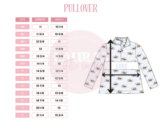 Pullover Size Chart