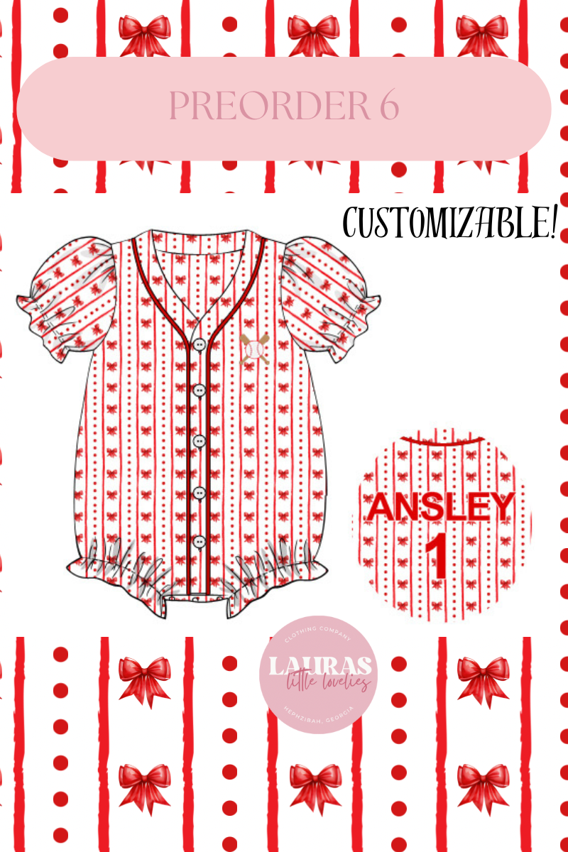 Baseball Bows Jersey Bubble