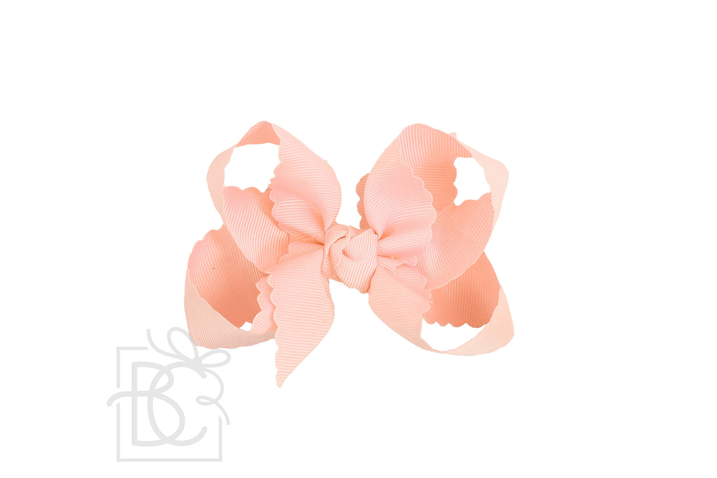 SCALLOPED EDGE BOW: Red / 4.5" Large - 1.5" Ribbon on Alligator Clip