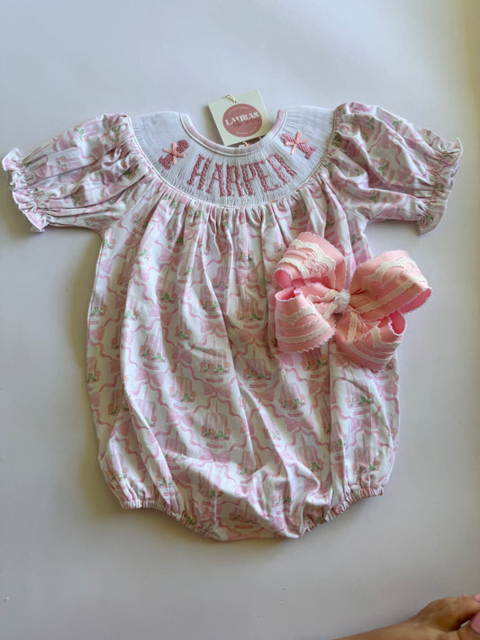Birthday Cake Smocked Bubble
