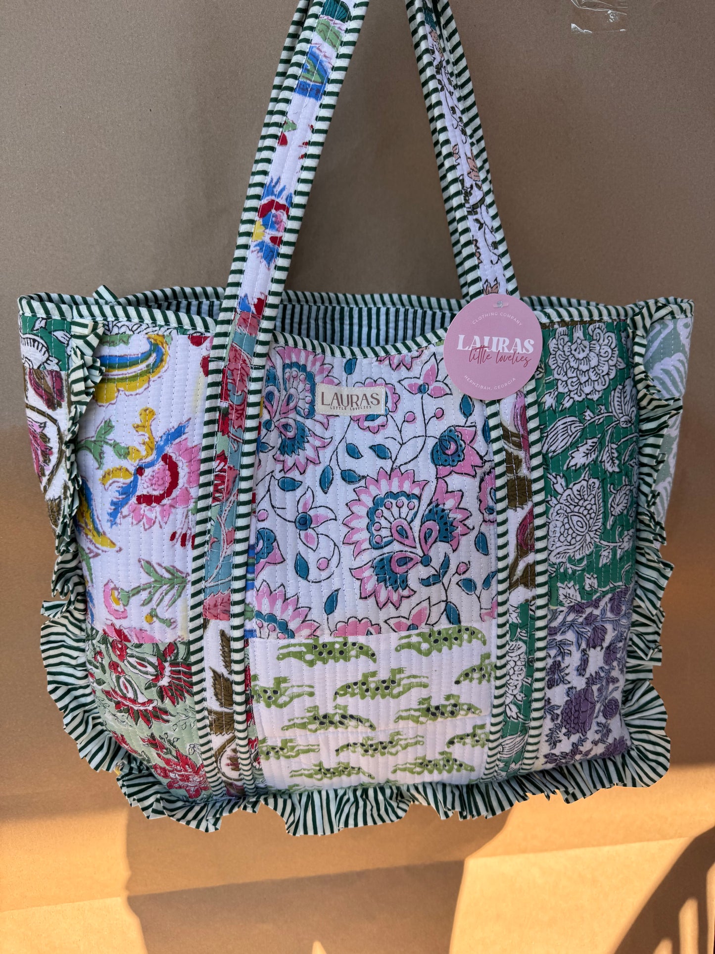 Posie Patch Ruffled Tote