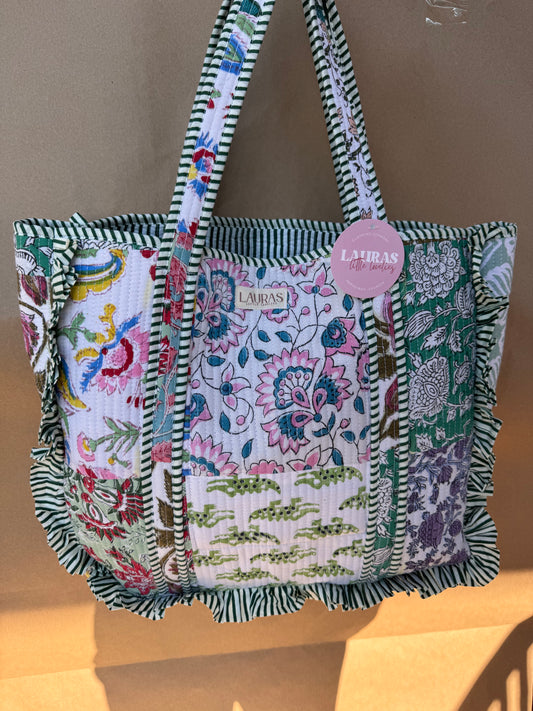 Posie Patch Ruffled Tote