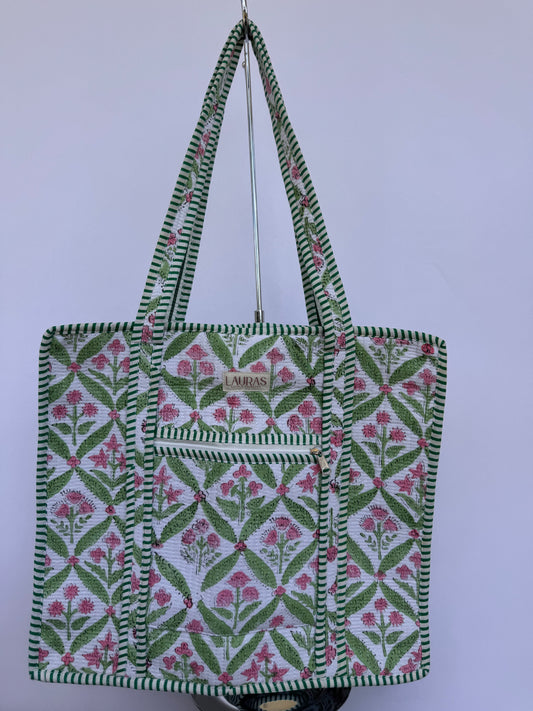 Sweet Pea Zippered Tote