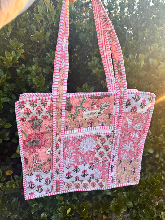 Rosy Grove Zippered Tote 1
