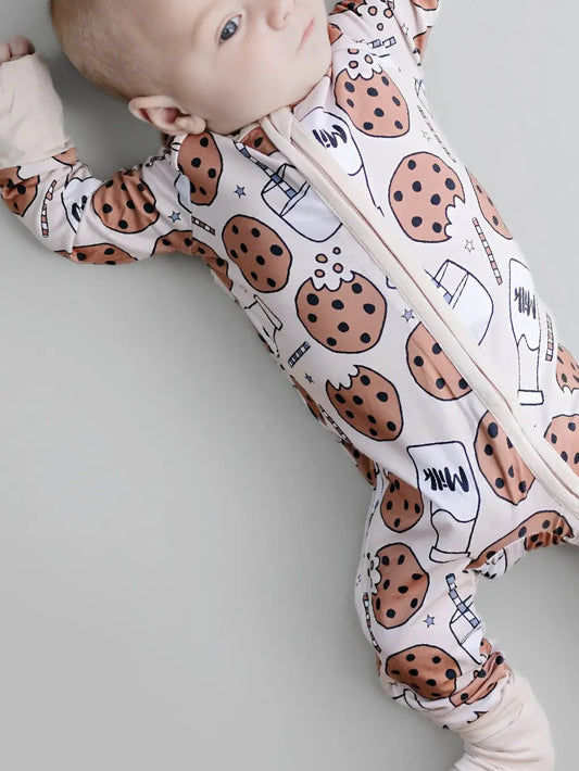 Milk & Cookies Bamboo PJ Zippy