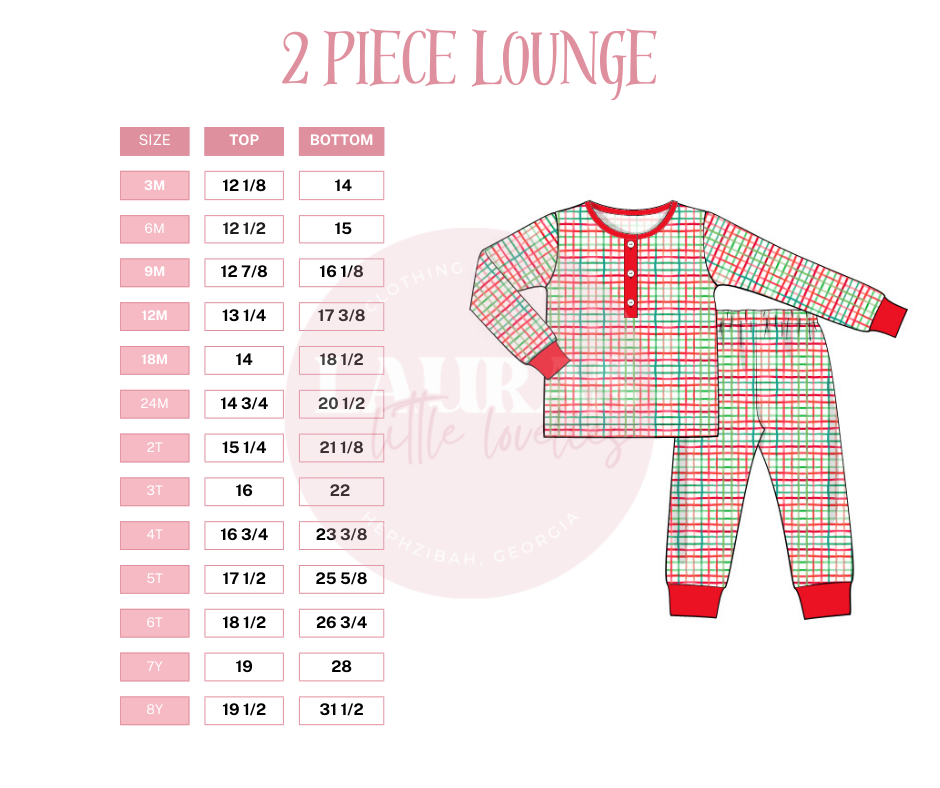 2 Piece Lounge Size Chart