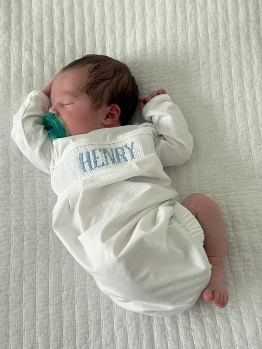 White & Blue Boys Gown