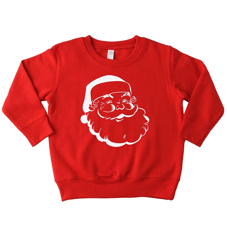 Vintage White Glitter Santa  Sweatshirt : Pink / 2