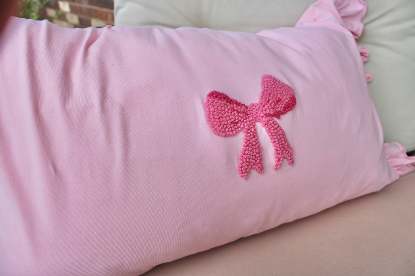 Preorder Pink Bow Throw Pillow