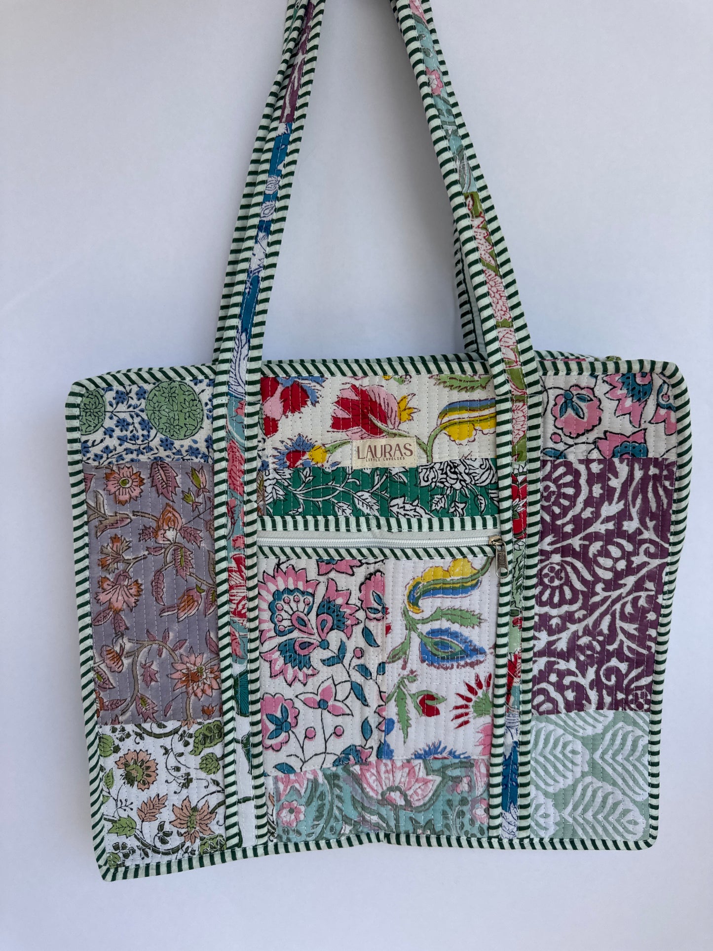 Posie Patch Zippered Tote