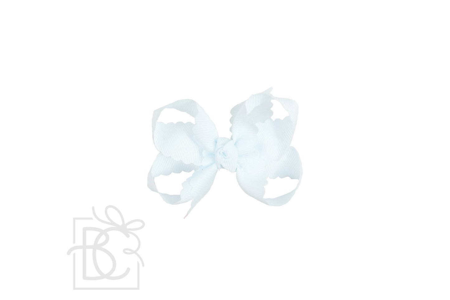 SCALLOPED EDGE BOW: Oatmeal / 4.5" Large - 1.5" Ribbon on Alligator Clip