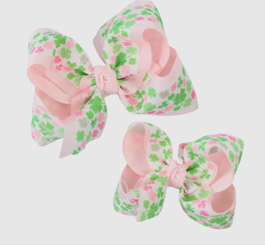 PREORDER Pink Clovers St Patrick’s Day Bow