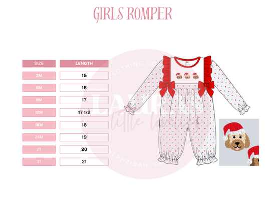 Girls Romper Size Chart