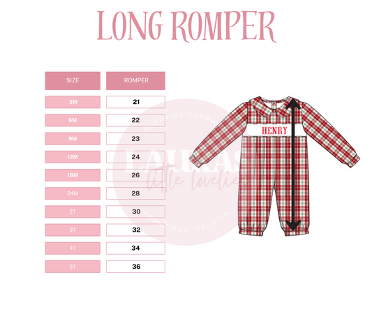 Long Romper Size Chart