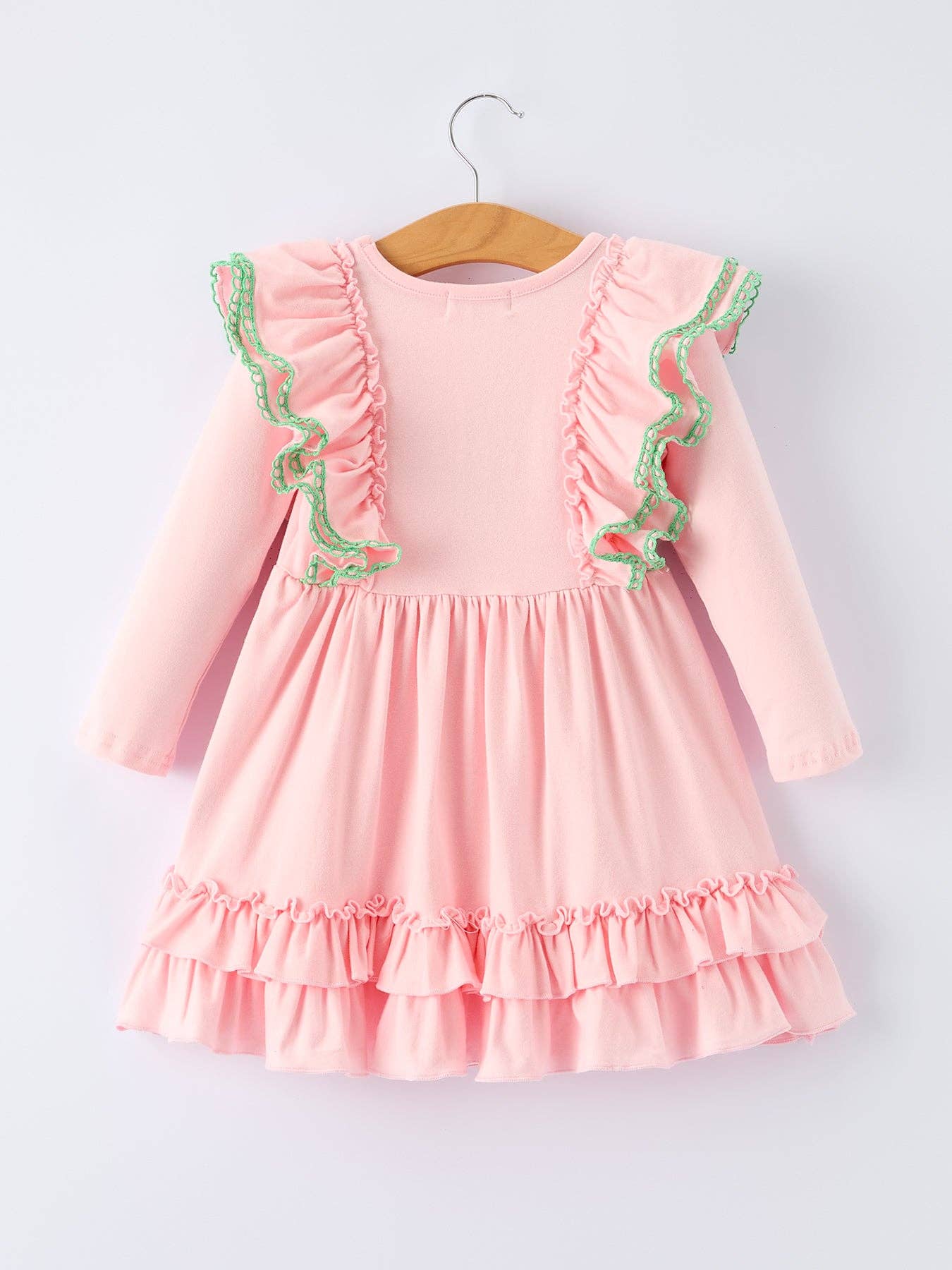 Girls St. Patrick’s Day Shamrock Applique Ruffle Girls Dress: 3